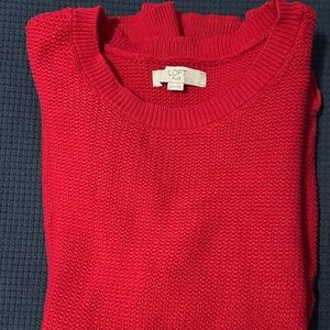 LOFT Plus Vibrant Red Knit Sweater, like new only worn once!